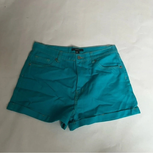 Forever 21 Shorts Women's size US28  Denim Bright blue Mini  Short NWOT - Picture 1 of 6